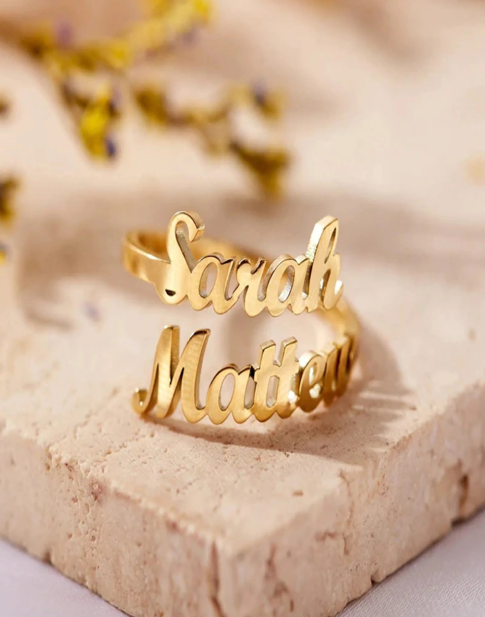 Customize Double Name Ring