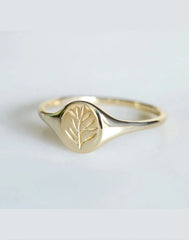 Mini Olive Signet Ring