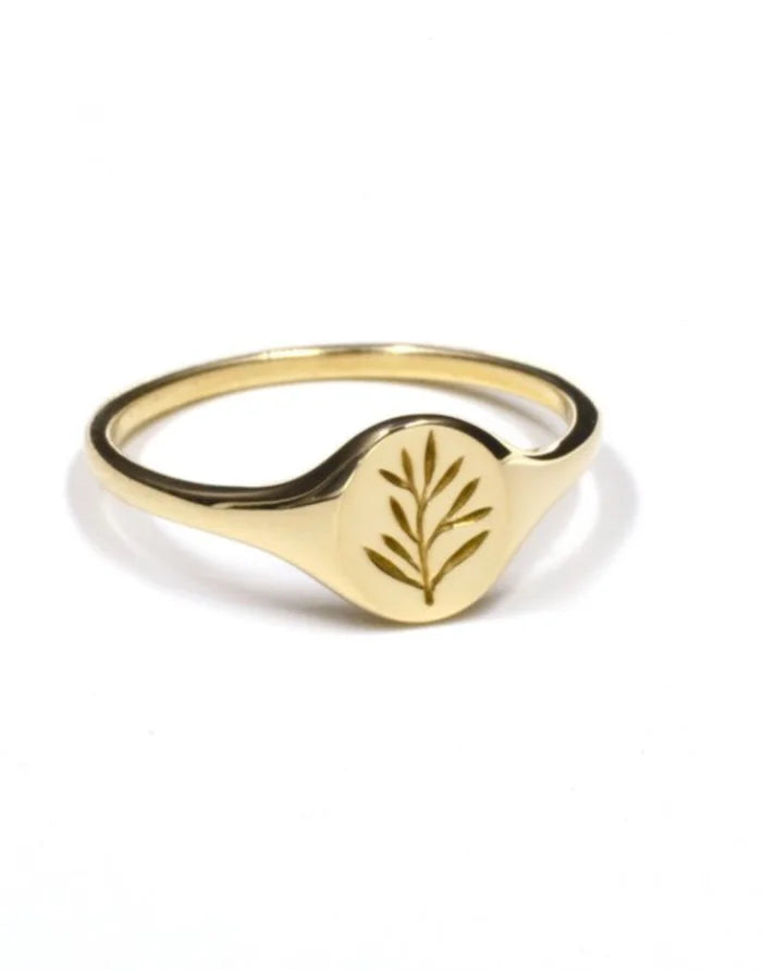 Mini Olive Signet Ring