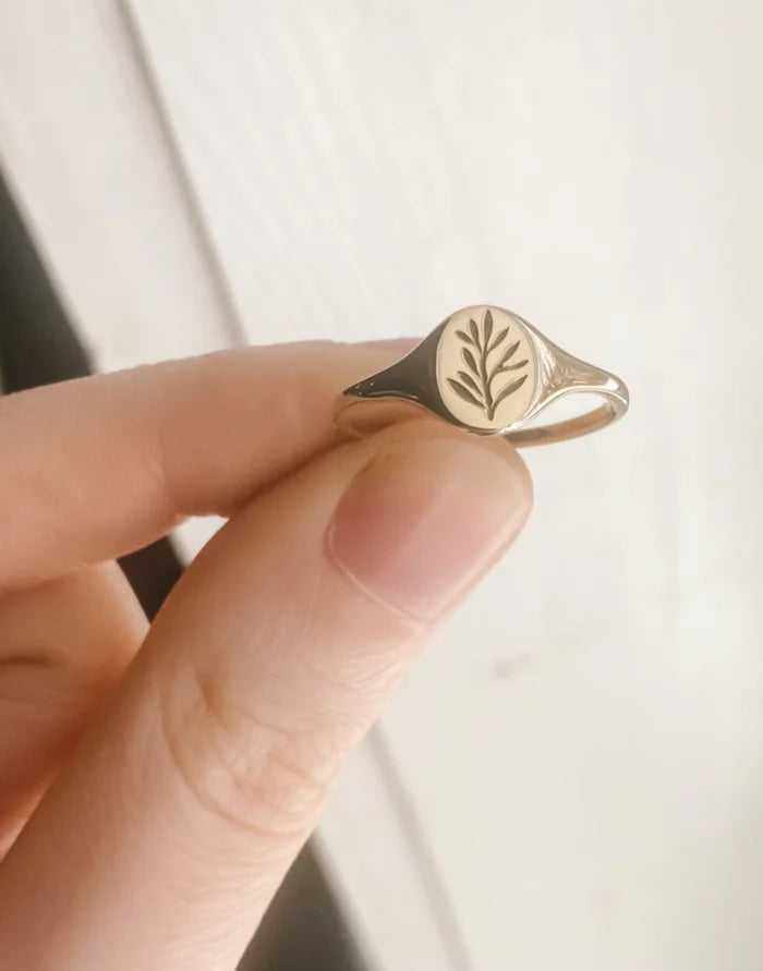 Mini Olive Signet Ring