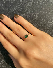 Minimalist Emerald Ring – 925 Sterling Silver Ring