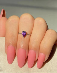 Mystical Moonbeam Amethyst Chain Ring