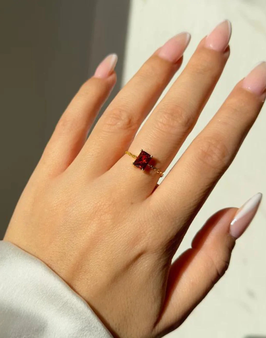 Sparkling Symphony Garnet Ring