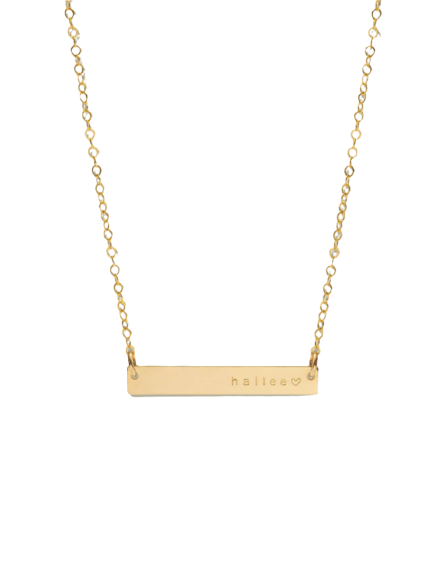 Personalize Horizontal Bar Necklace