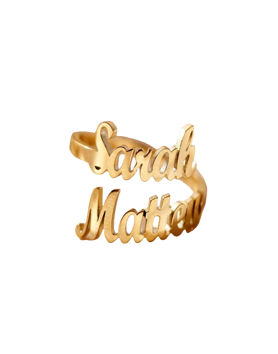 Customize Double Name Ring